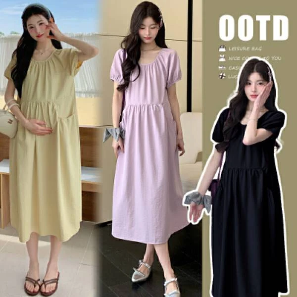 2025夏季新款孕妇装韩版时尚孕妇棉小个子夏天孕妇连衣裙