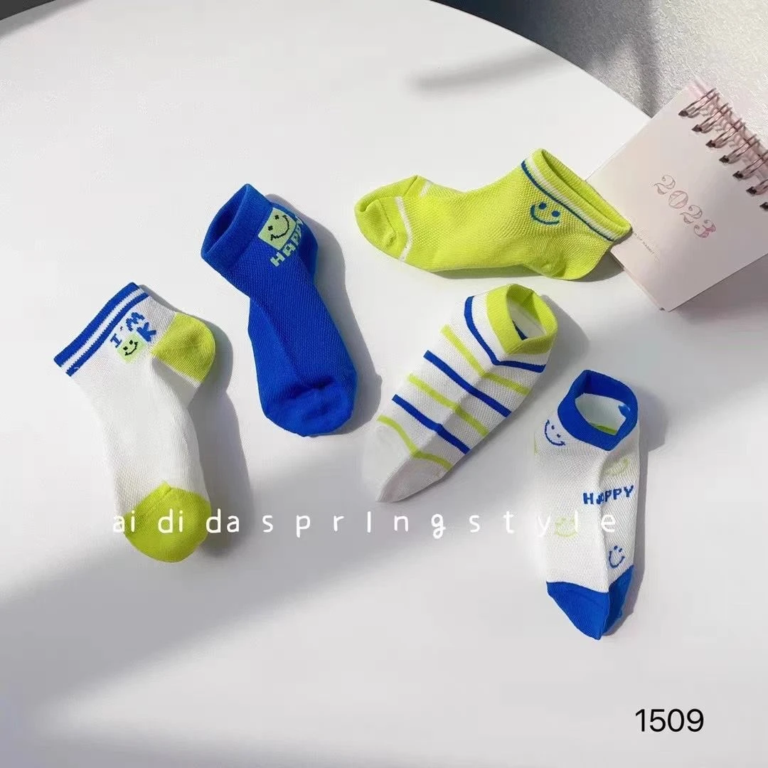 【透气网眼】儿童袜子夏季薄款透气男女童卡通不掉跟百搭中筒袜