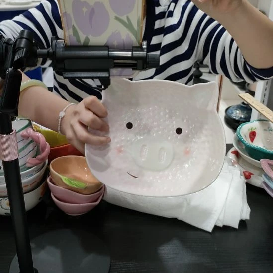 稻谷壳高温瓷釉下彩菜盘