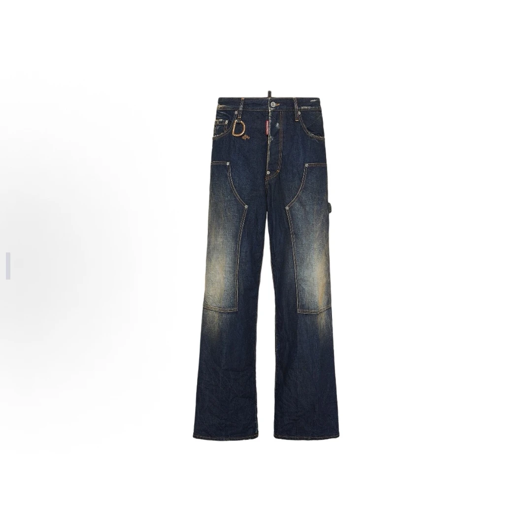 DSQUARED2/D的二次方  复古水洗做旧多口袋阔腿牛仔裤 2562006