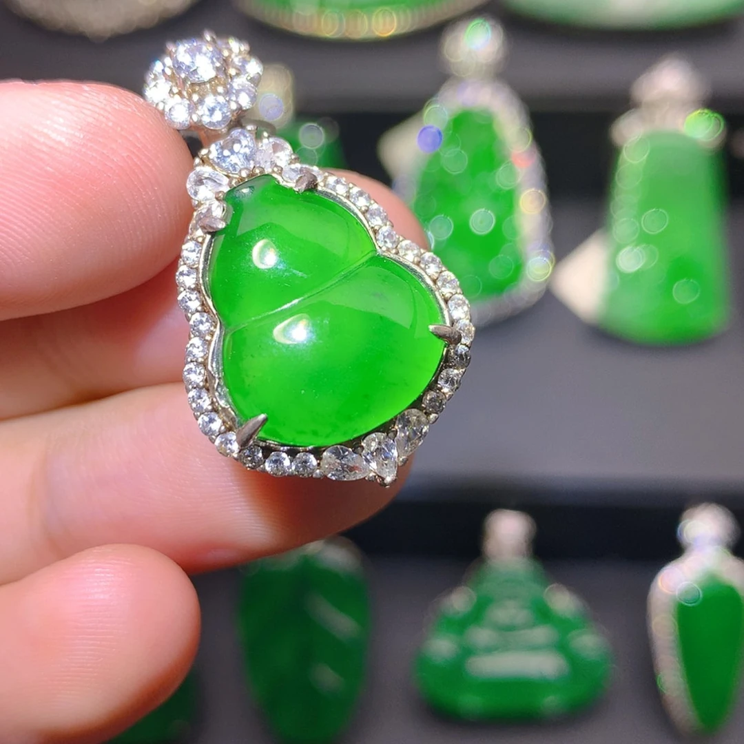 【闪购商品】翡翠银S925镶嵌吊坠(不含链)