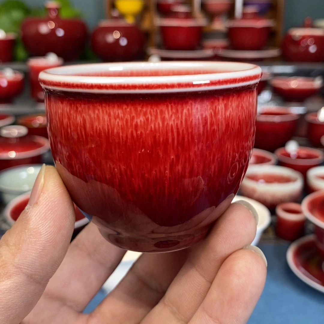 手工原矿郎红，福利微瑕大漏缸杯