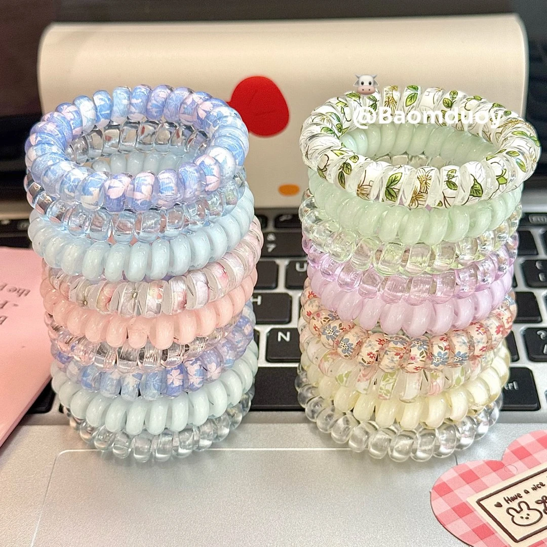 原创设计~2025新款弹力彩色清新电话线发圈百搭水果套装版清凉夏