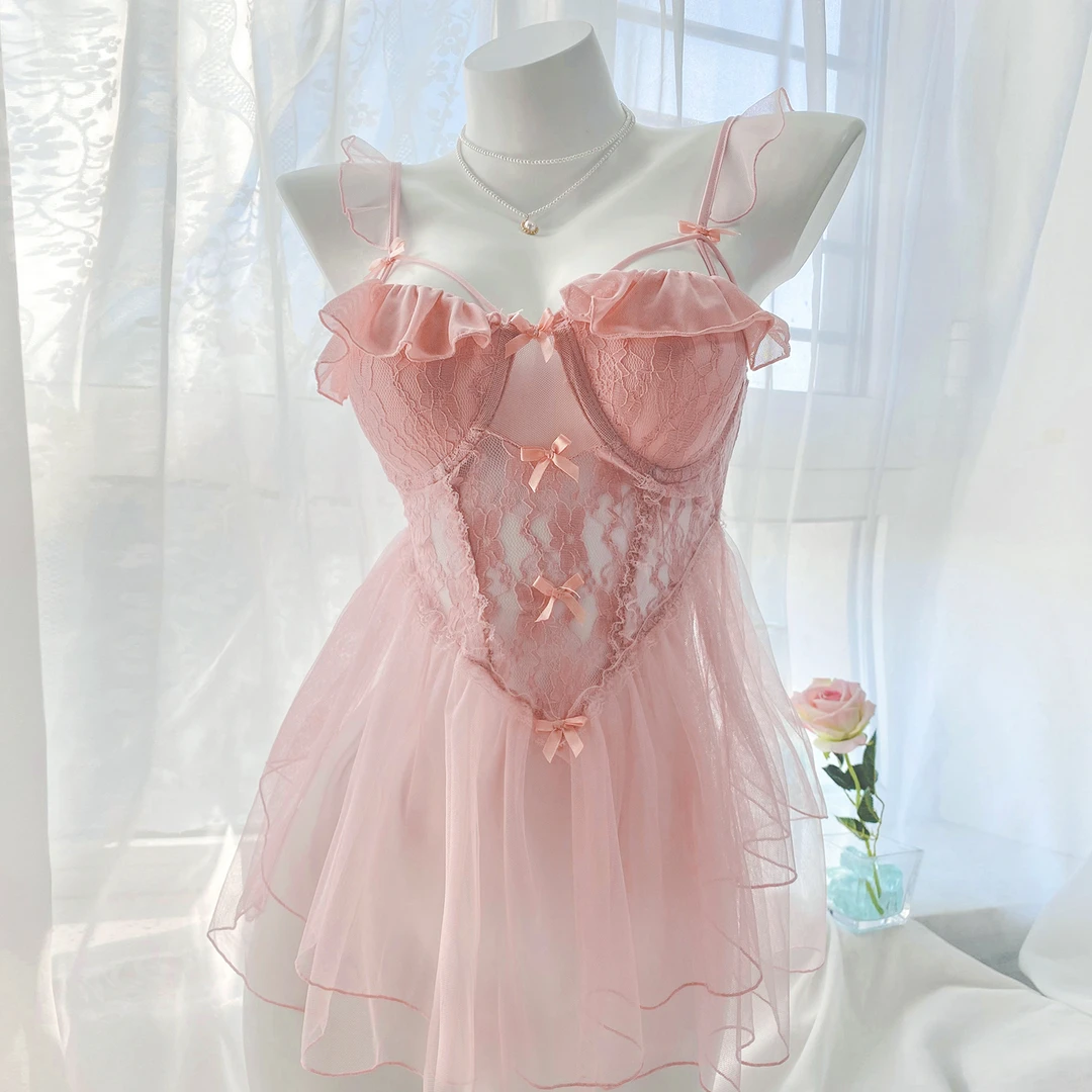 语萱娜【90-220斤】大码女士蕾丝胖妹妹连衣裙1件AXSQ047