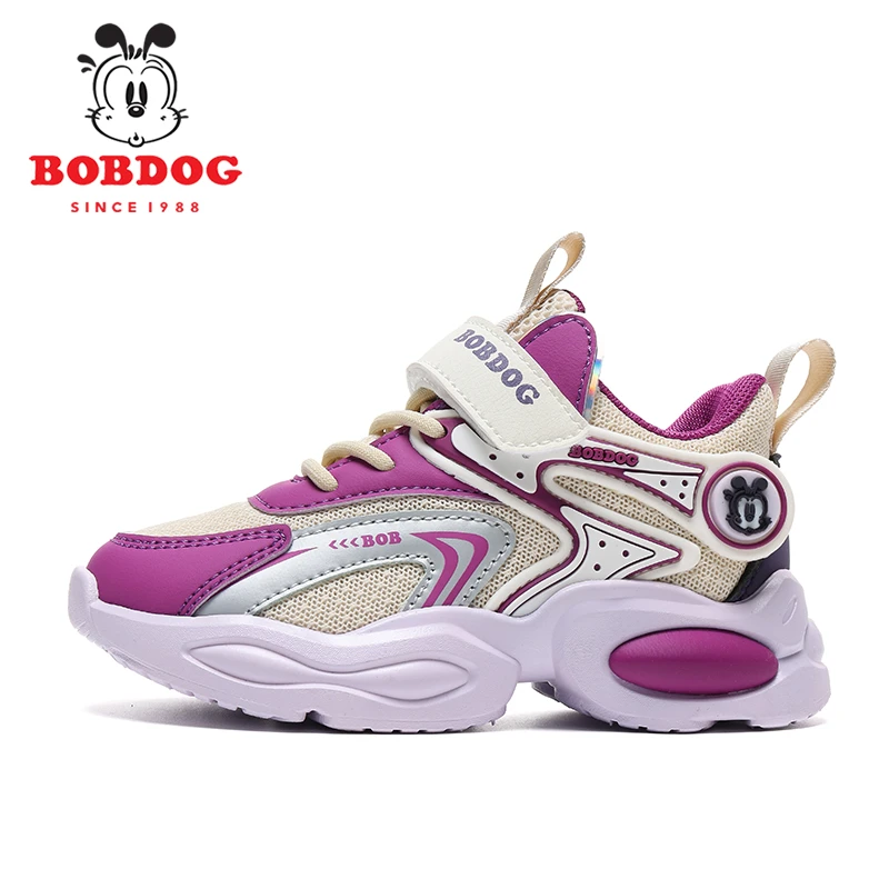 Bobdog/巴布豆秋冬保暖男童女童皮面运动休闲软底包头童鞋运动鞋