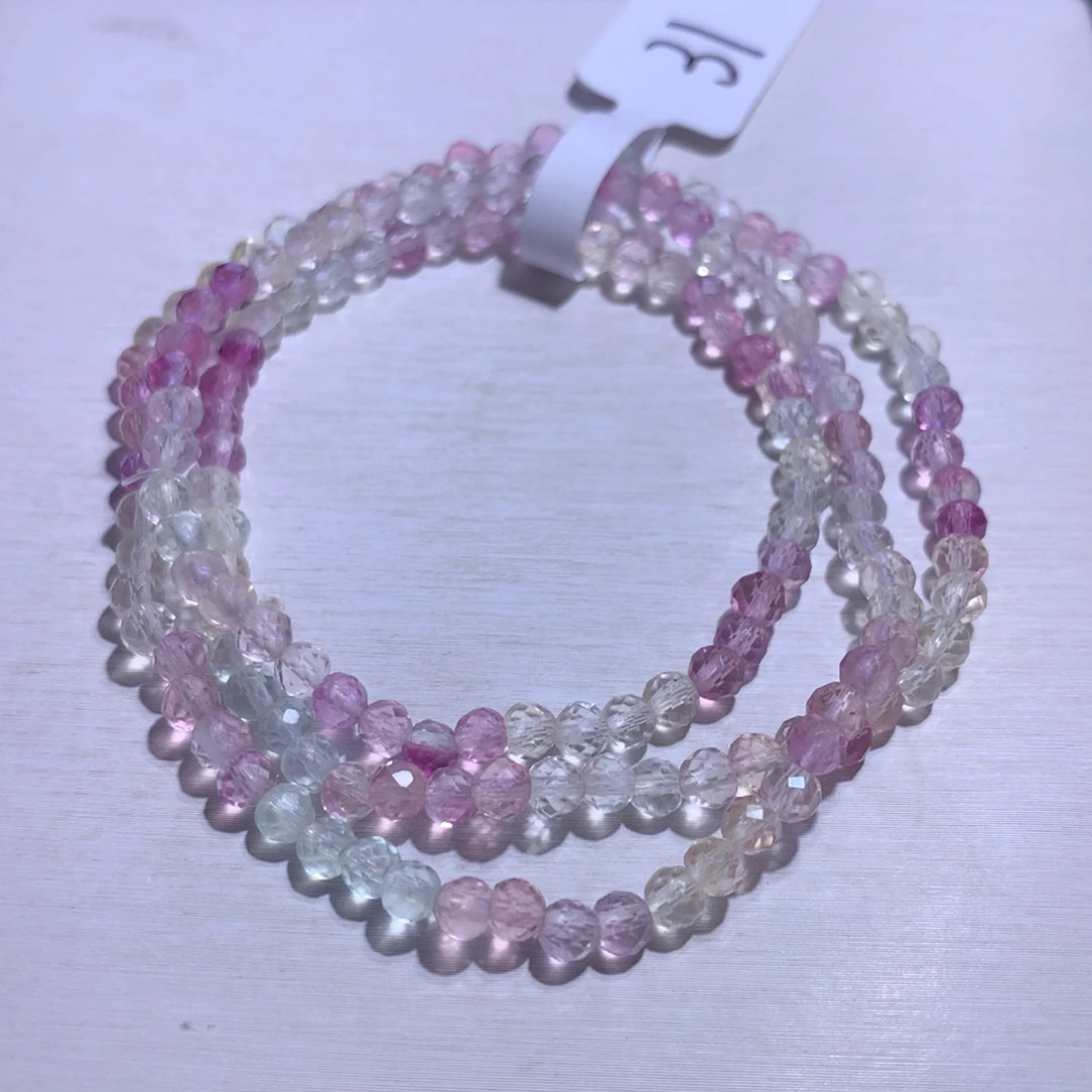 水晶银S925镶嵌手串萤石多圈4m