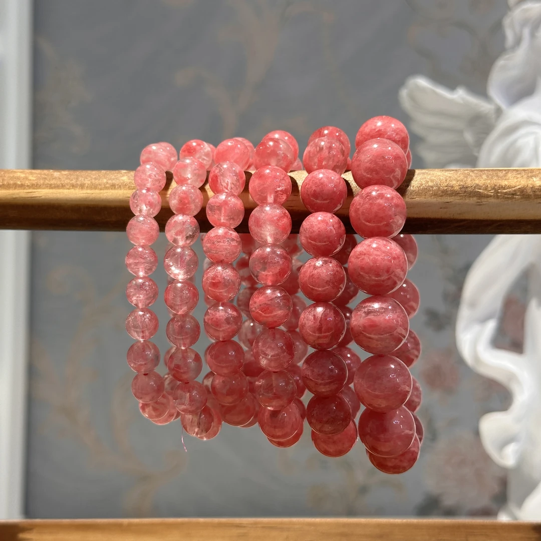 天然辰砂天然蔷薇辉石手串 多样性发其一 Q08