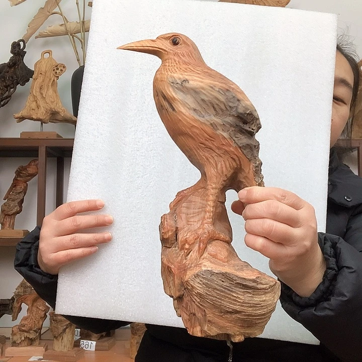 香榧木王****N琥珀木小鸟摆件