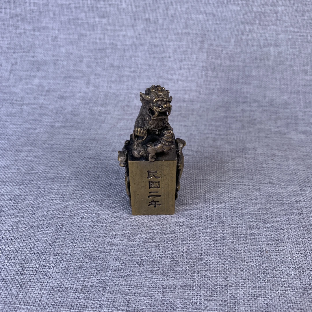 民国狮像印章古瓷器真品国营镇江市文物商店库出5128172