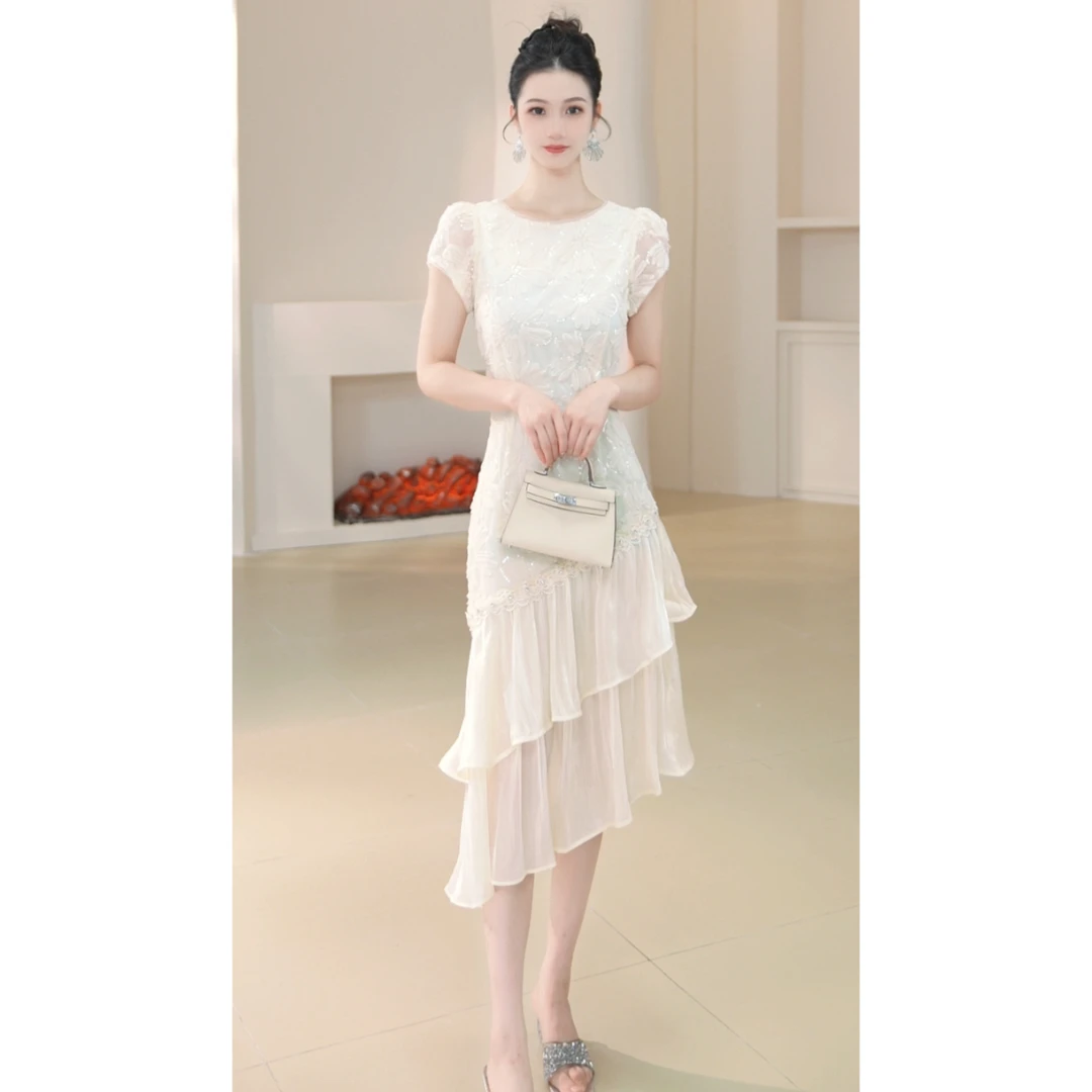 沐子的轻奢私藏【Mu/zi31228】复古法式小众设计师宴会夏季连衣裙