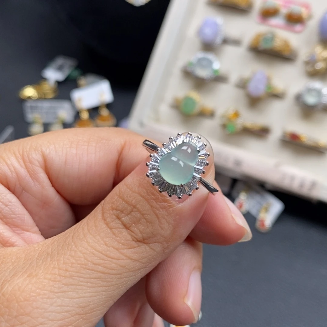 翡翠银S925镶嵌戒指