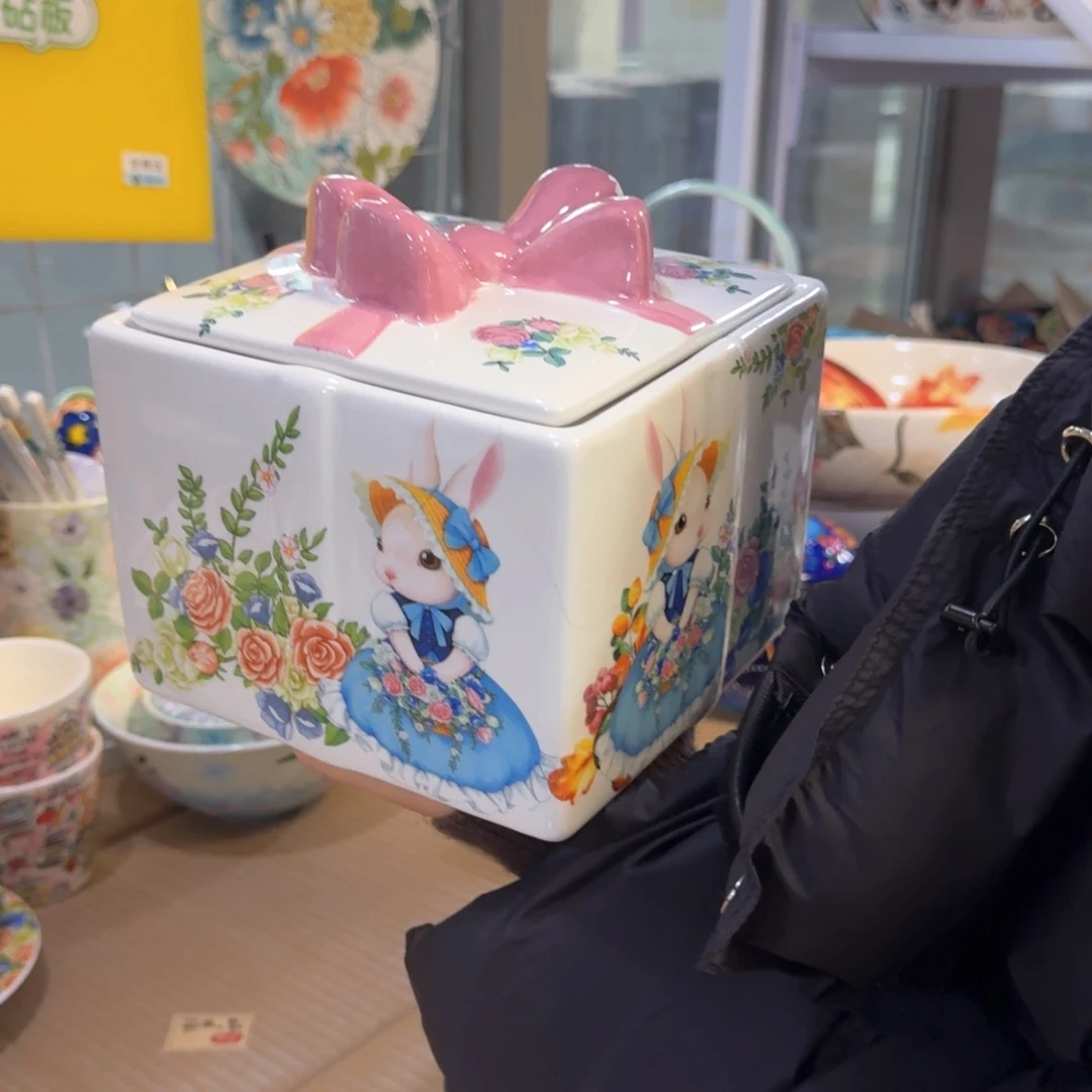 陶瓷南瓜兔零食盒一只看图