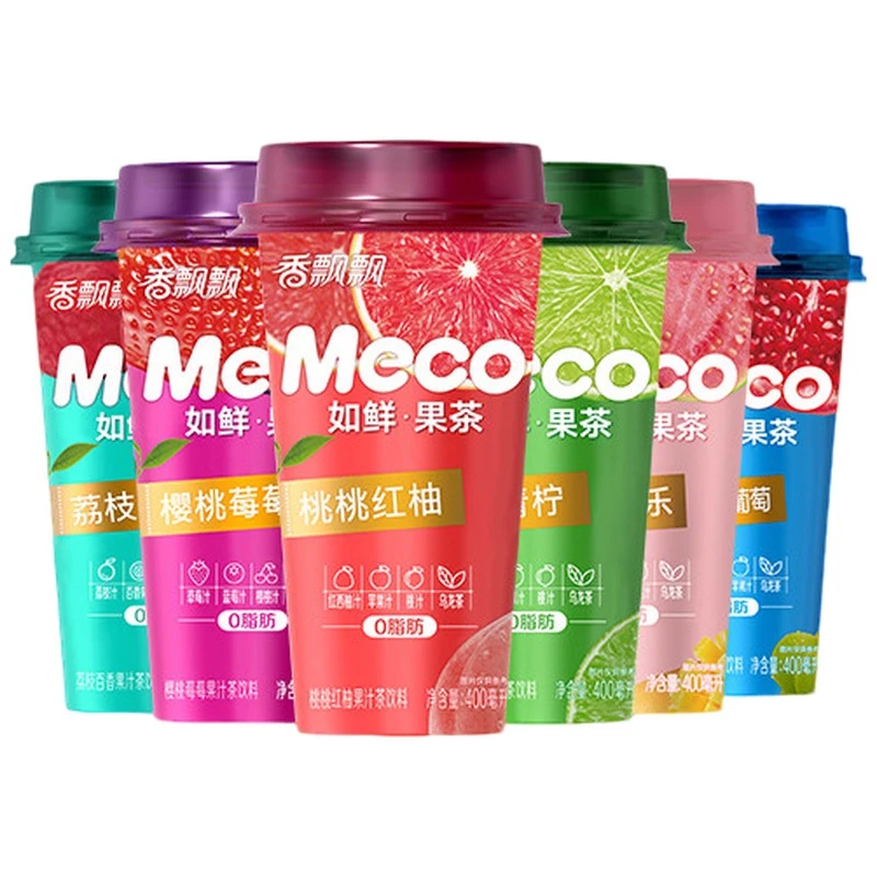 香飘飘meco杯装果汁茶整箱8杯多口味即饮饮料果汁