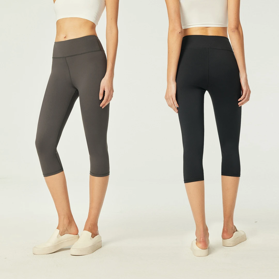 MARIUS高弹细绒瘦高腿紧身无束缚吸湿透气裸感高腰七分瑜伽裤