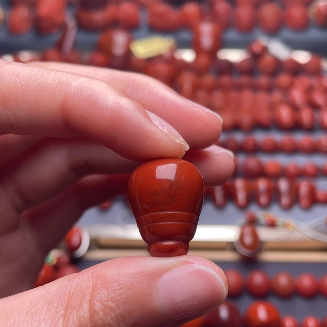 南红玛瑙未镶嵌其他W15瓦西柿子红满肉三通