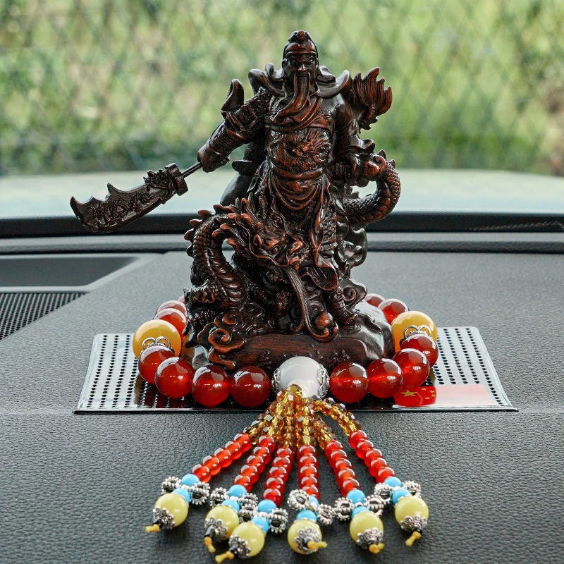 汽车内饰摆件2025新款招财关公神像高档车载雕像中控台车上装饰品