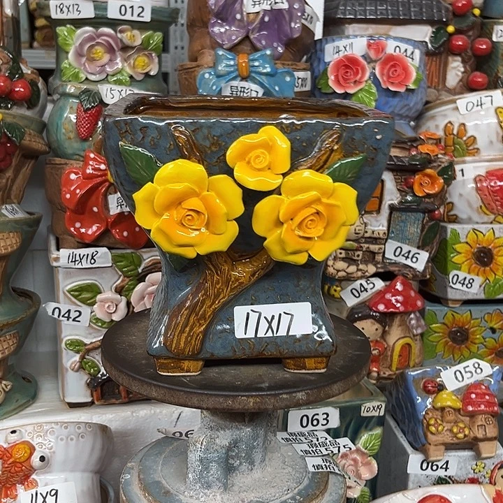 紫砂花盆粗陶材质多肉花盆