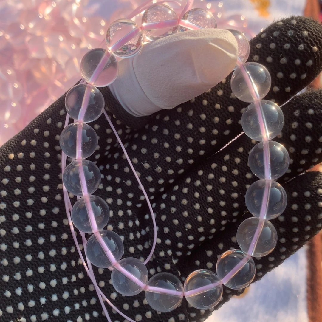 水晶莫桑比克粉水晶10.8m未镶嵌