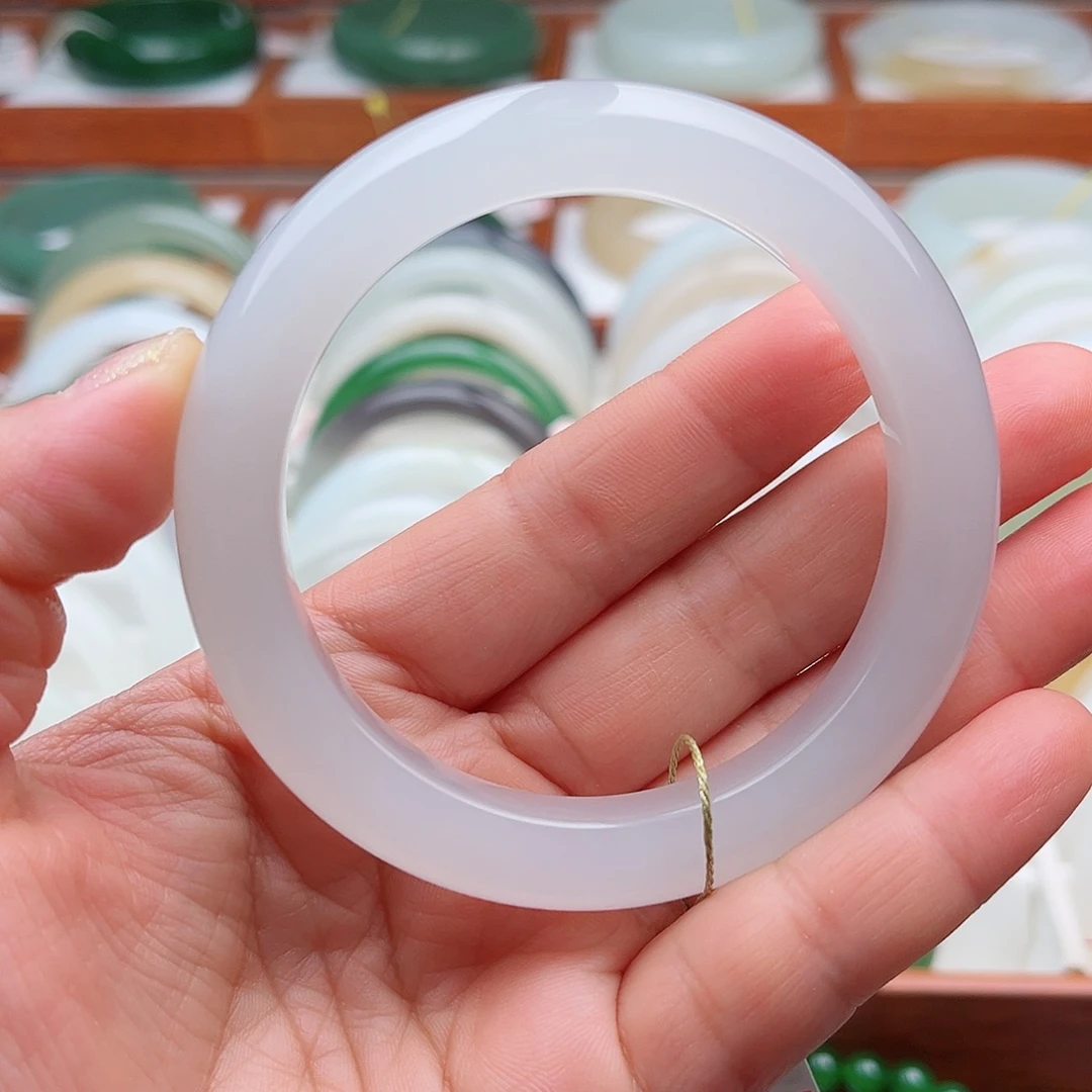 和田玉未镶嵌手镯56.3