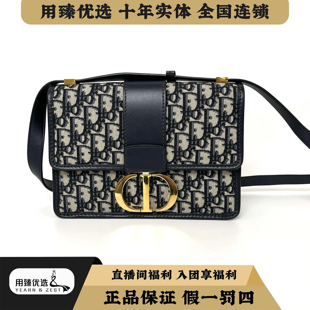 99新 DIOR/迪奥 老花蒙田刺绣斜挎包/AJ9527825