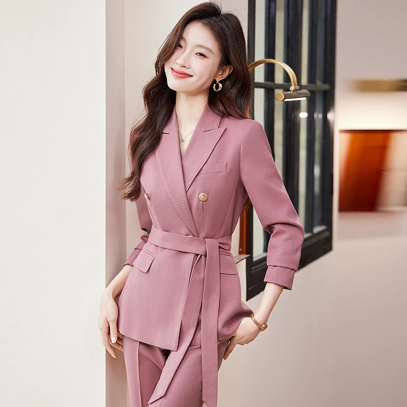 高级感气质职业装西装套装女2025春季新款韩版减龄美业顾问工作服