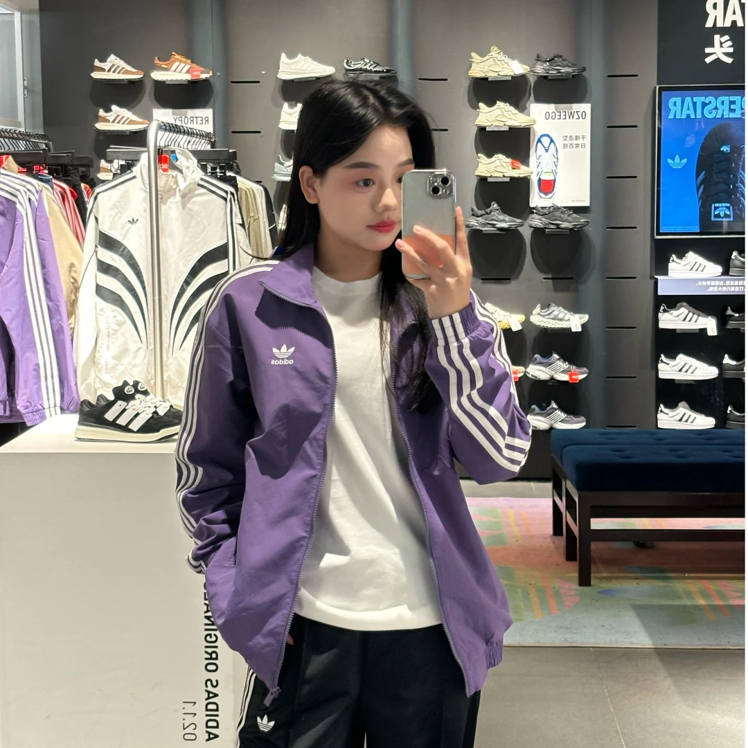 adidas阿迪达斯三叶草运动休闲欧若风夹克外套KC1456