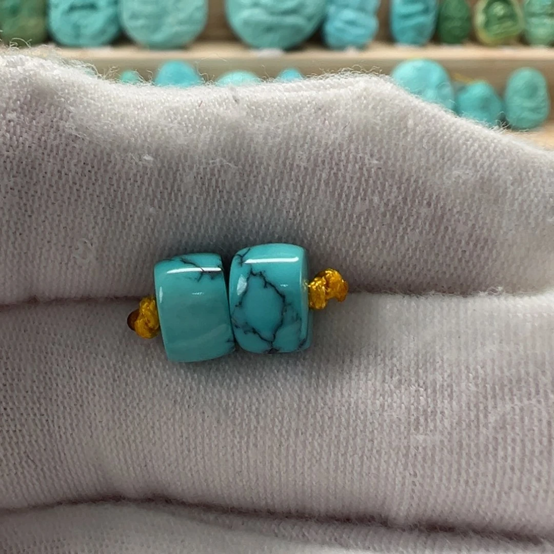 未镶嵌绿松石直切珠 7.4x4.9mm