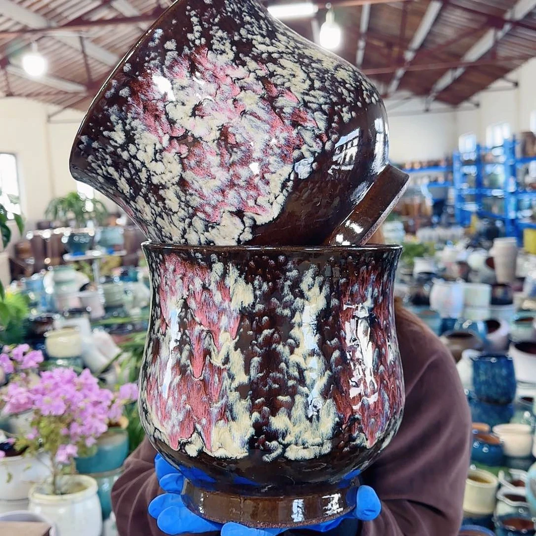 紫砂花盆高20口20