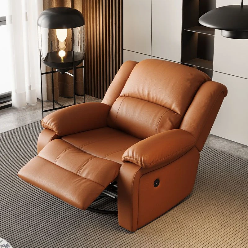 大庆提斯索客厅轻高档椅真皮奢皮艺小户型意式懒人单人多功能沙发