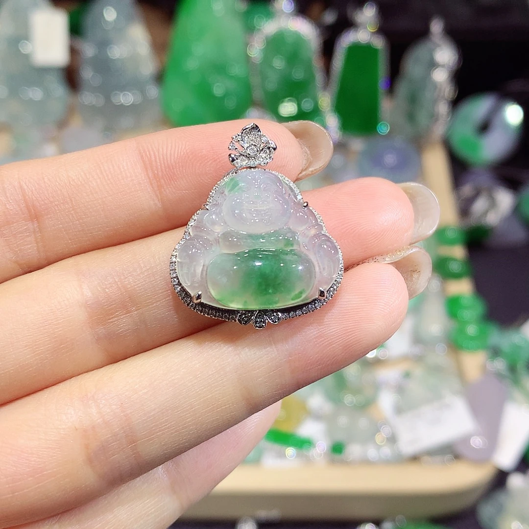 翡翠18K金镶嵌颈饰fo