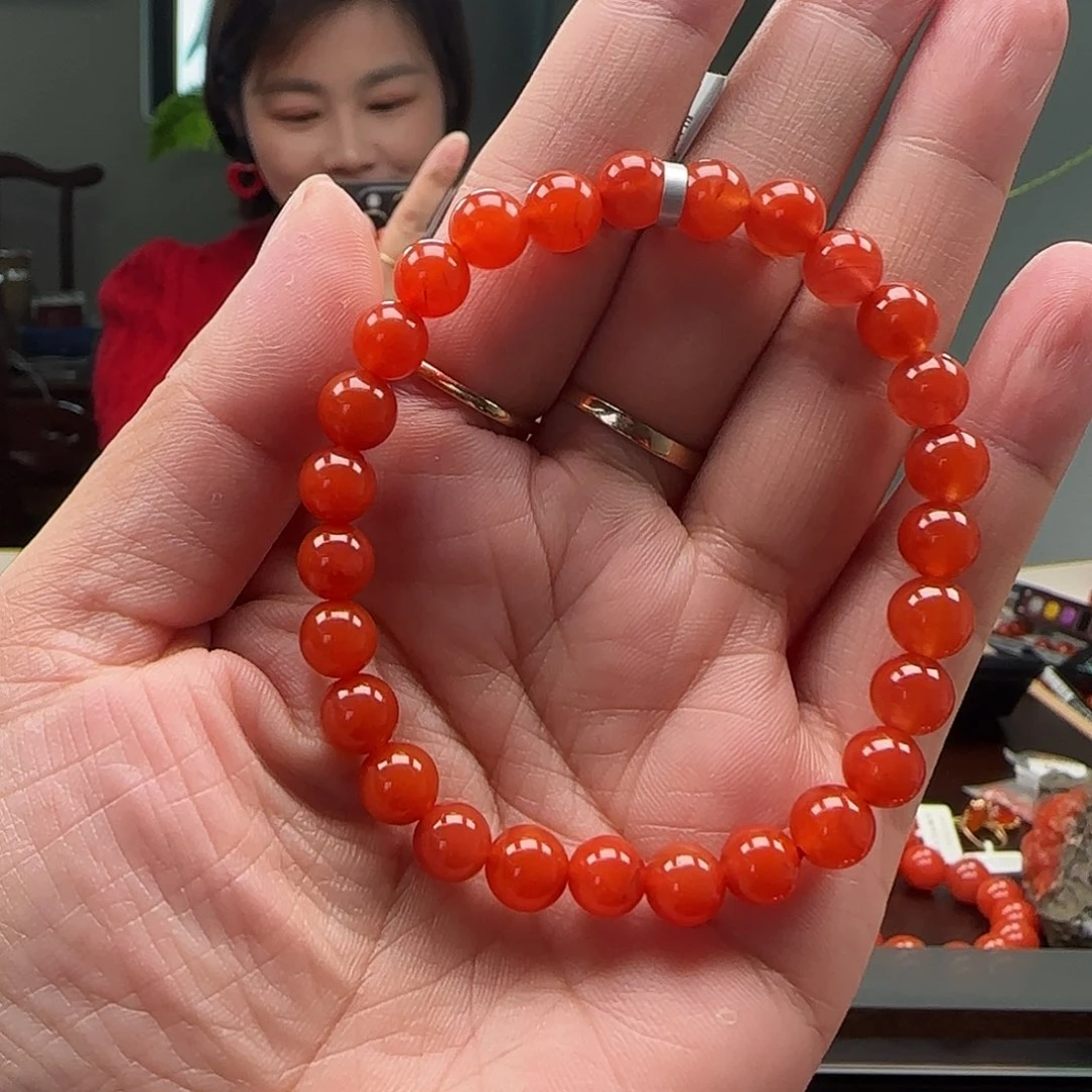 南红玛瑙未镶嵌保山冷水河典藏级圆珠7mm