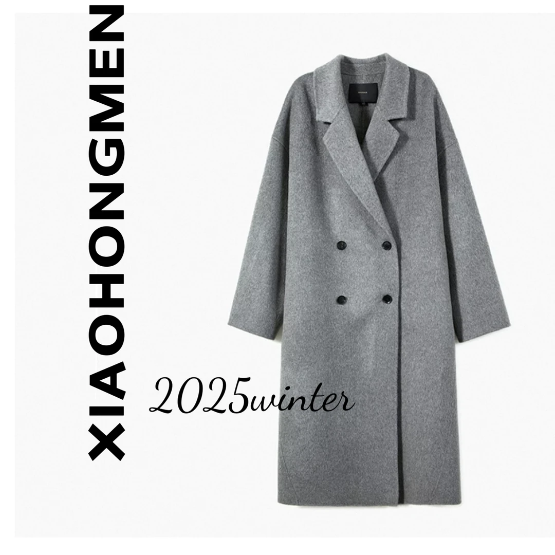B060  2025秋冬新款纯手工西装领双面羊毛长款大衣