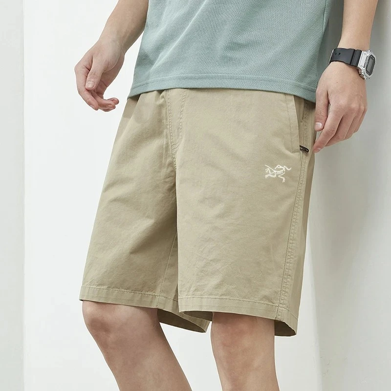 【1折专区·限购2件 】鸟家同款男士夏季纯棉刺绣纯色短裤五分裤