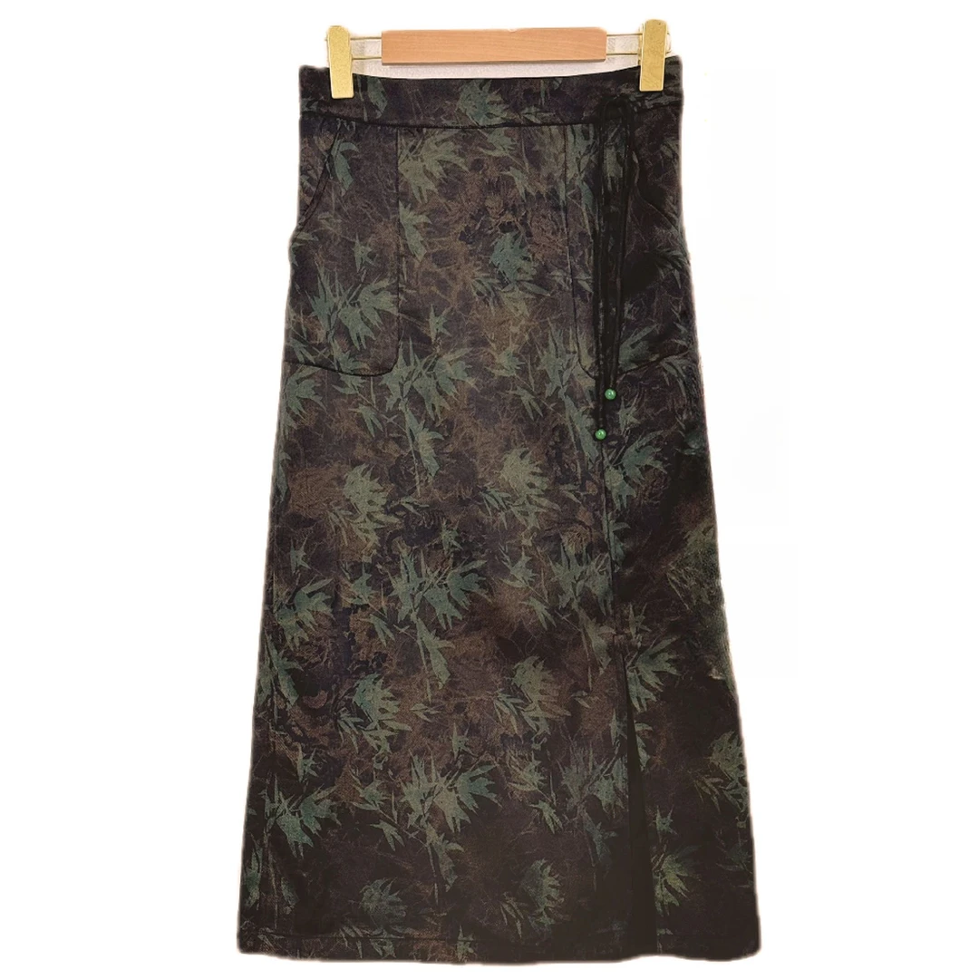 MUXIYA【青钱】新中式重磅提花半身裙·原创奢定