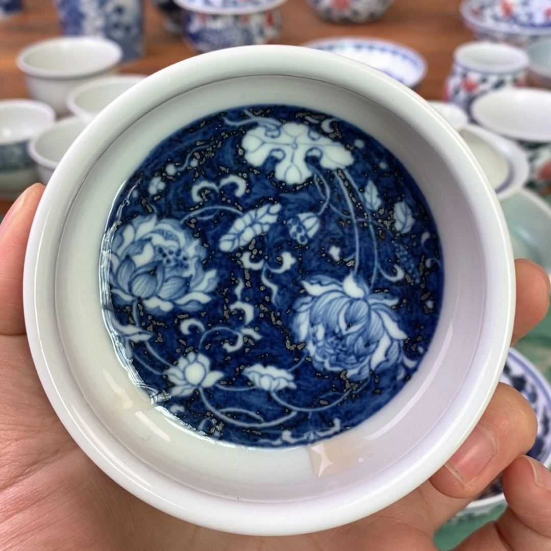 瓷片景德镇手绘青花炉式杯