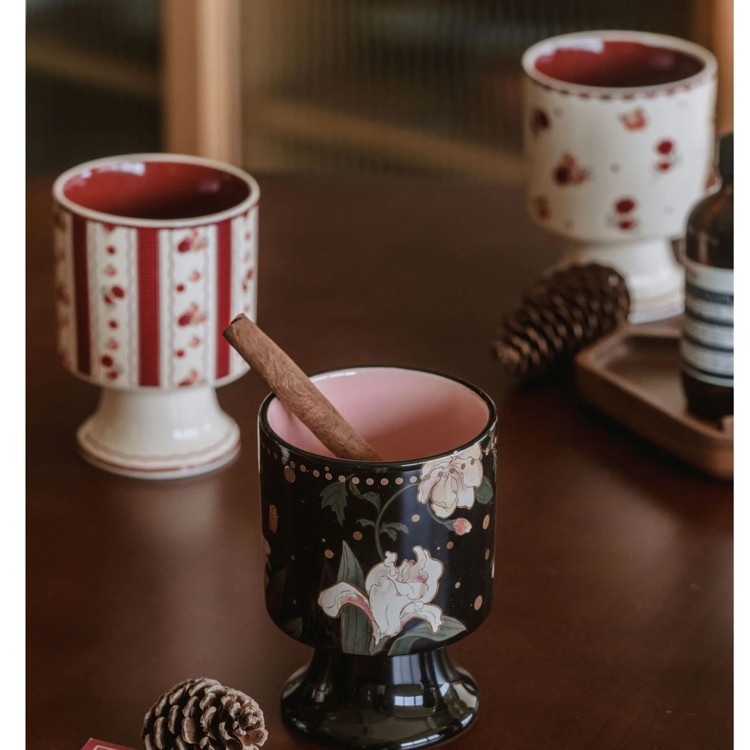 高颜值中古风日式陶瓷家用精致直身杯复古高级感咖啡杯香薰杯水杯