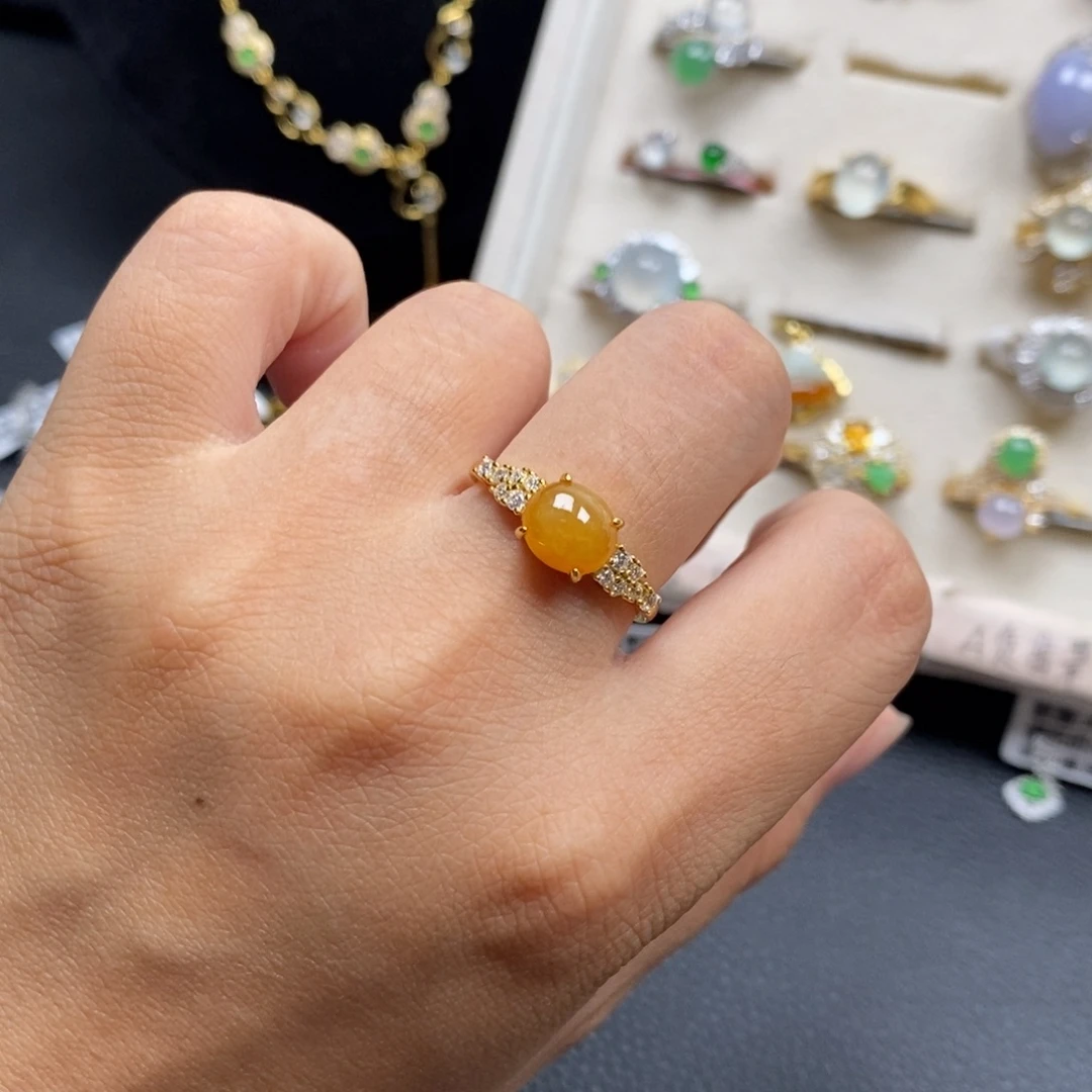 翡翠银S925镶嵌戒指