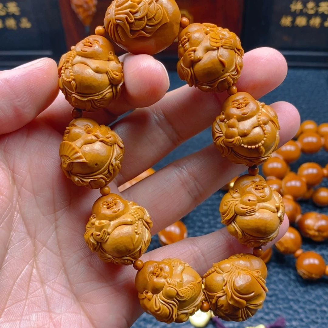 橄榄核手串/手链钱*样曹华老师2.3钻石面弥勒