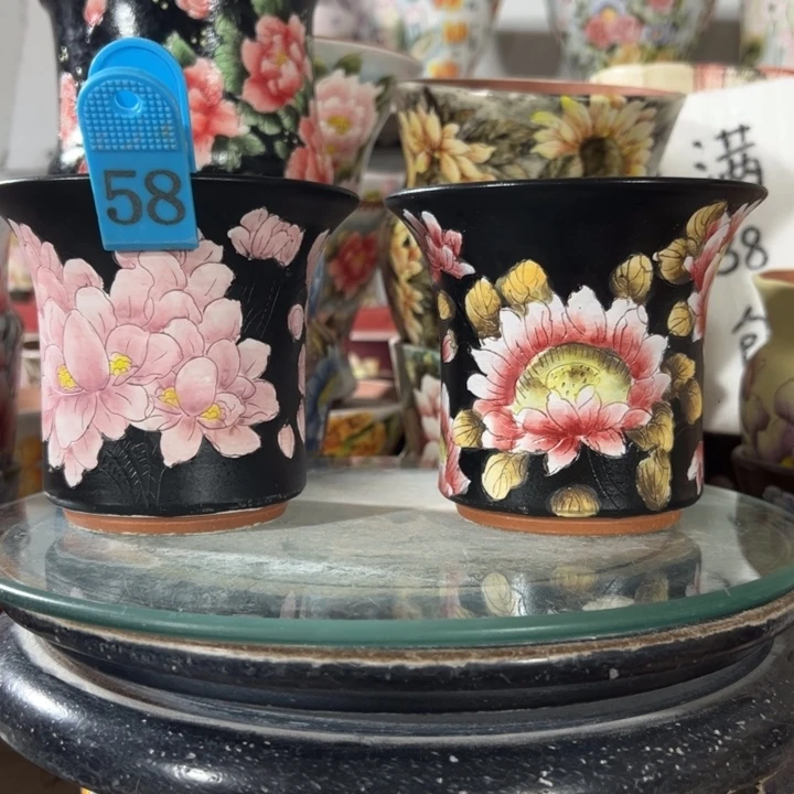 景德镇手绘花盆满38包邮偏远地区除外