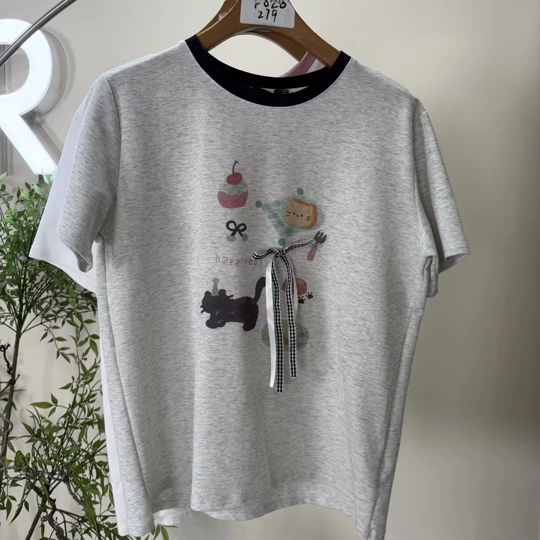 凡人优品女士夏季立体印花T恤T409