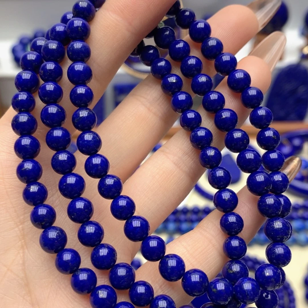 青金石未镶嵌颈饰6mm108