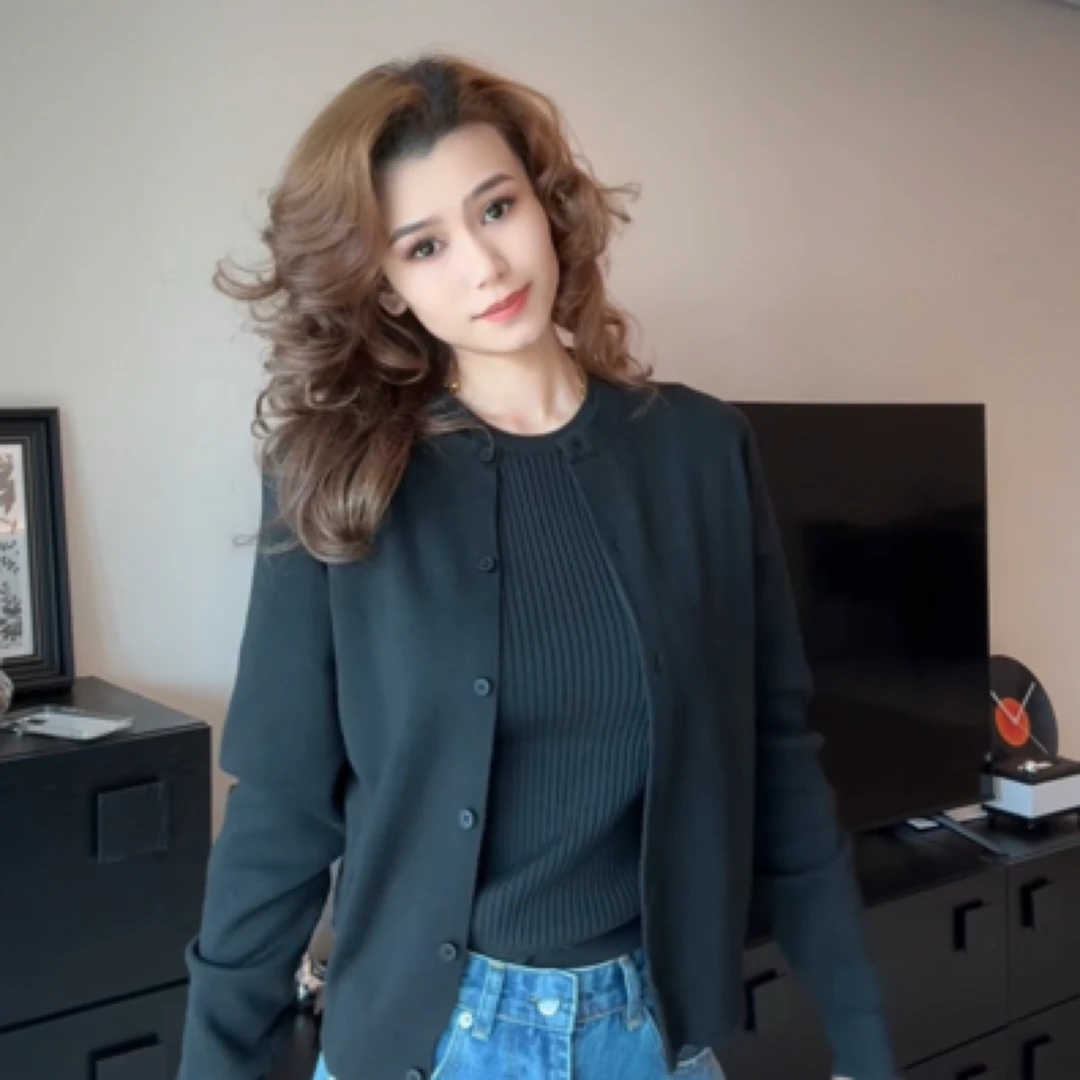 新款短袖毛衣衫+开衫两件套套装
