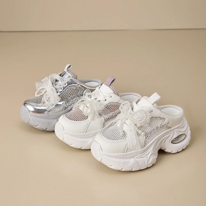 【增高8CM】小个子厚底包头拖鞋女年夏季新款松糕懒人鞋真皮爆款