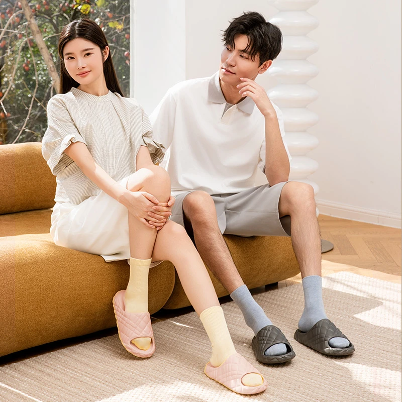 【思慧专属】轻臣菱格EVA浴室拖鞋女夏季洗澡防滑凉拖鞋QL8917