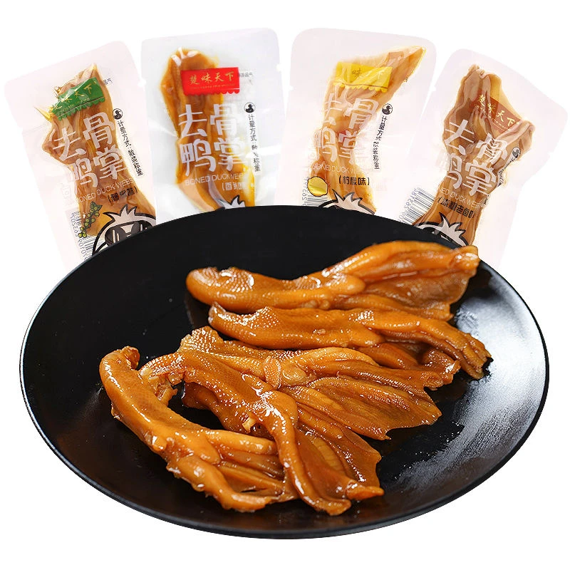 楚味天下去骨鸭掌香辣去骨鸭掌卤鸡爪无骨鸭掌办公室