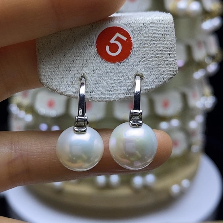 淡水珍珠耳饰银S925镶嵌贵****供