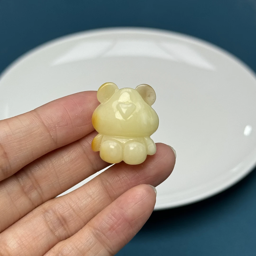 M3712 天然蜜蜡 雕刻小熊 20.8*25*15.5mm支持鉴定 假一罚四