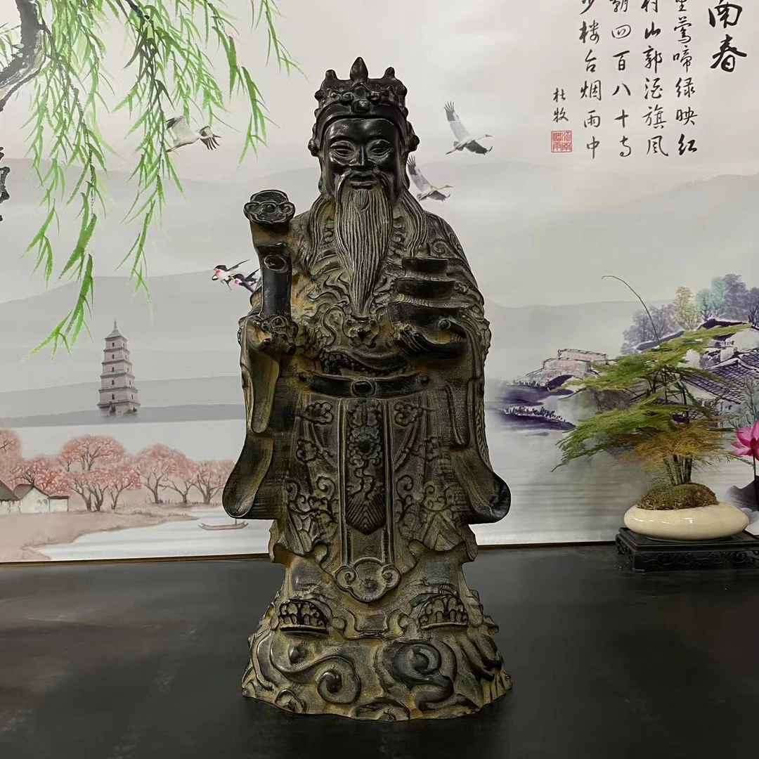 聚鹏阁山西青石如意财神1摆件