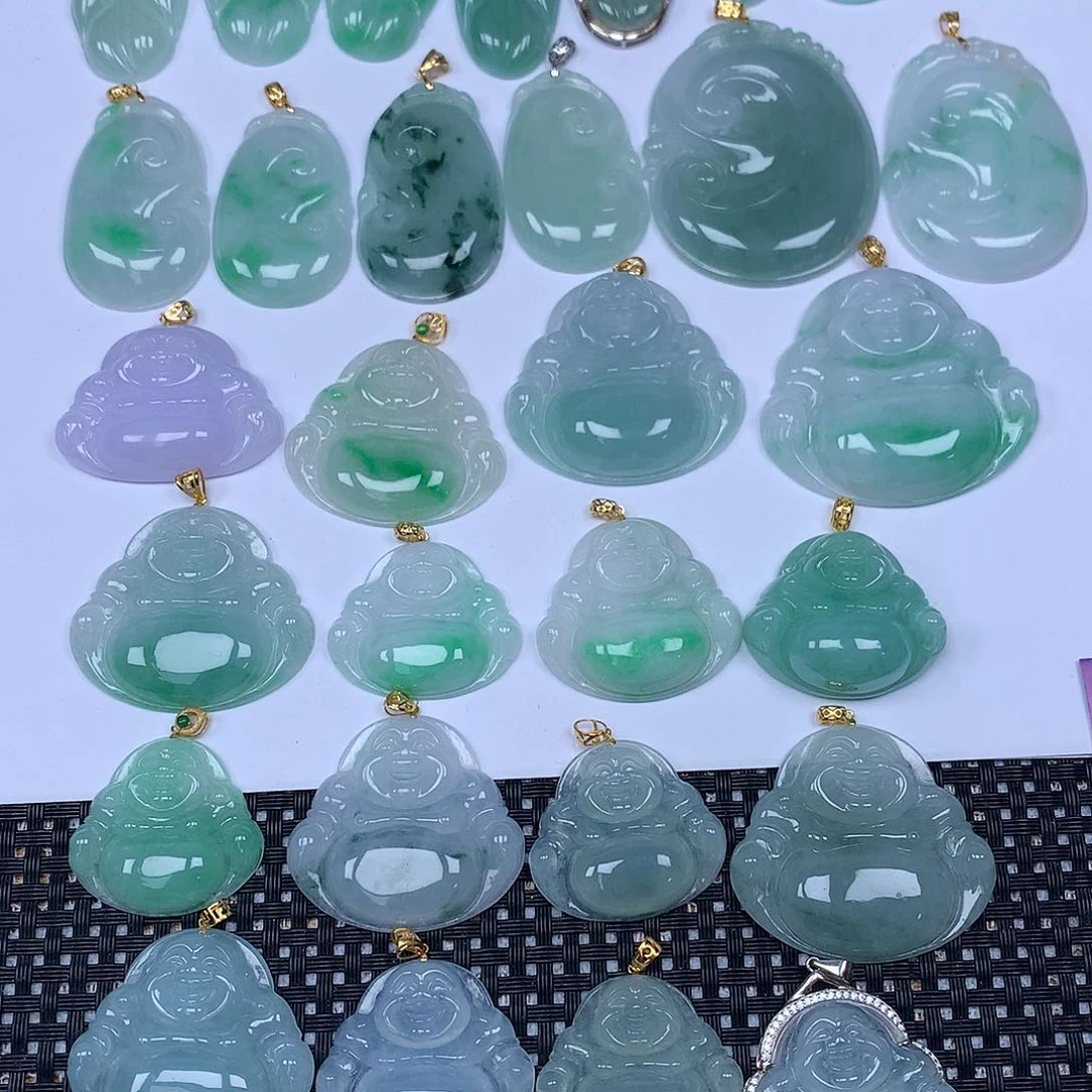 翡翠未镶嵌颈饰天然