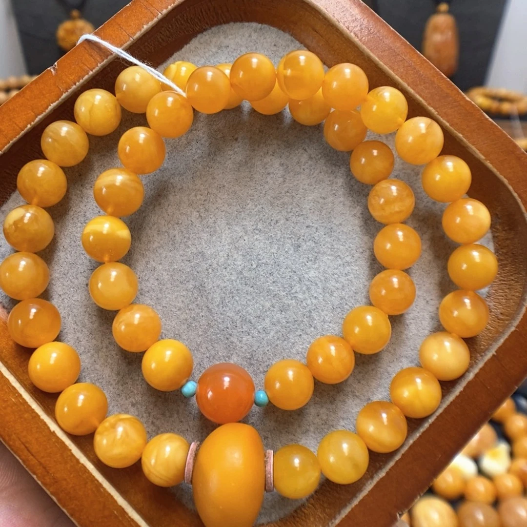 未镶嵌蜜蜡手串蜜蜡